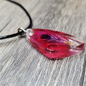 Dried Wildflower Necklace, Botanical Witch Jewelry